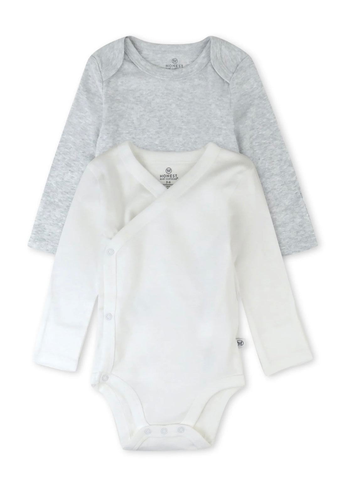 Honest Baby Clothing Organic Cotton Long Sleeve Bodysuit, 2 pack