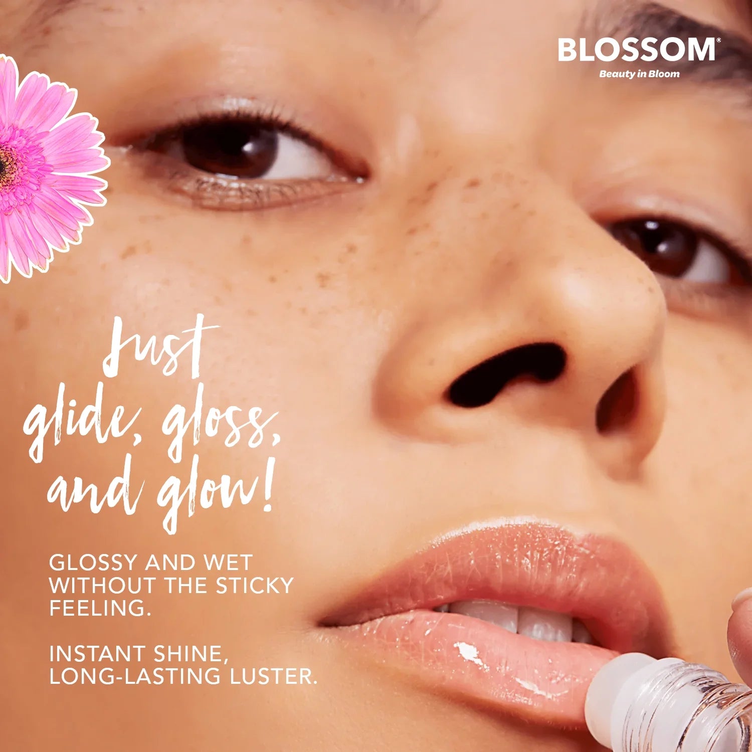 Blossom Scented Roll on Lip Gloss, Infused with Real Flowers, 0.20 fl. oz./5.9ml