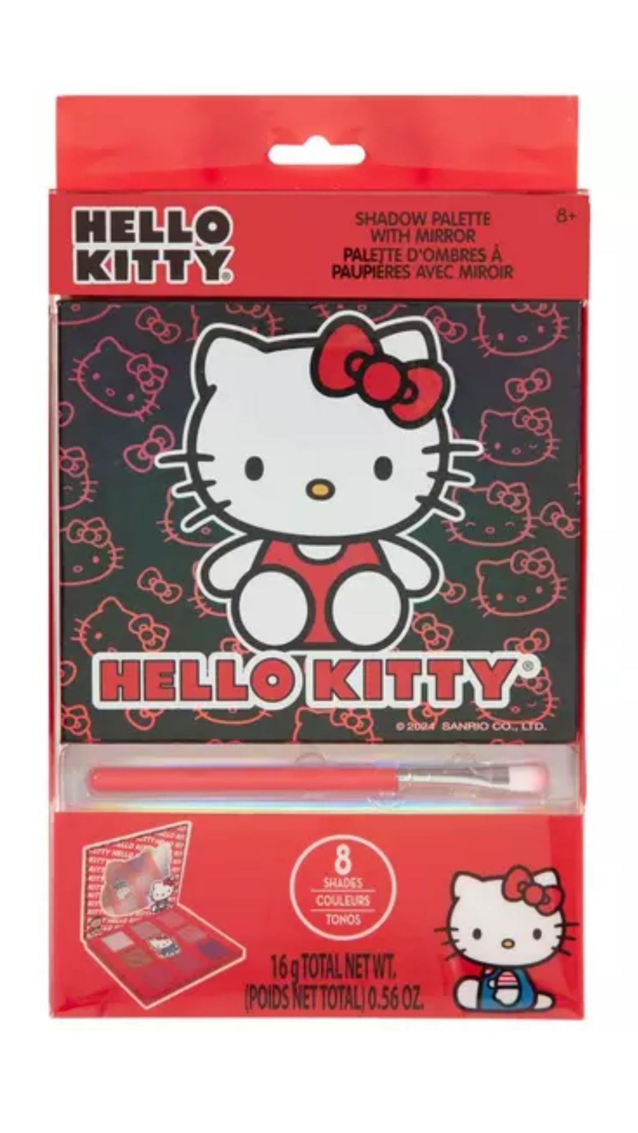 Hello Kitty Eyeshadow Palette, Brush & Mirror Set