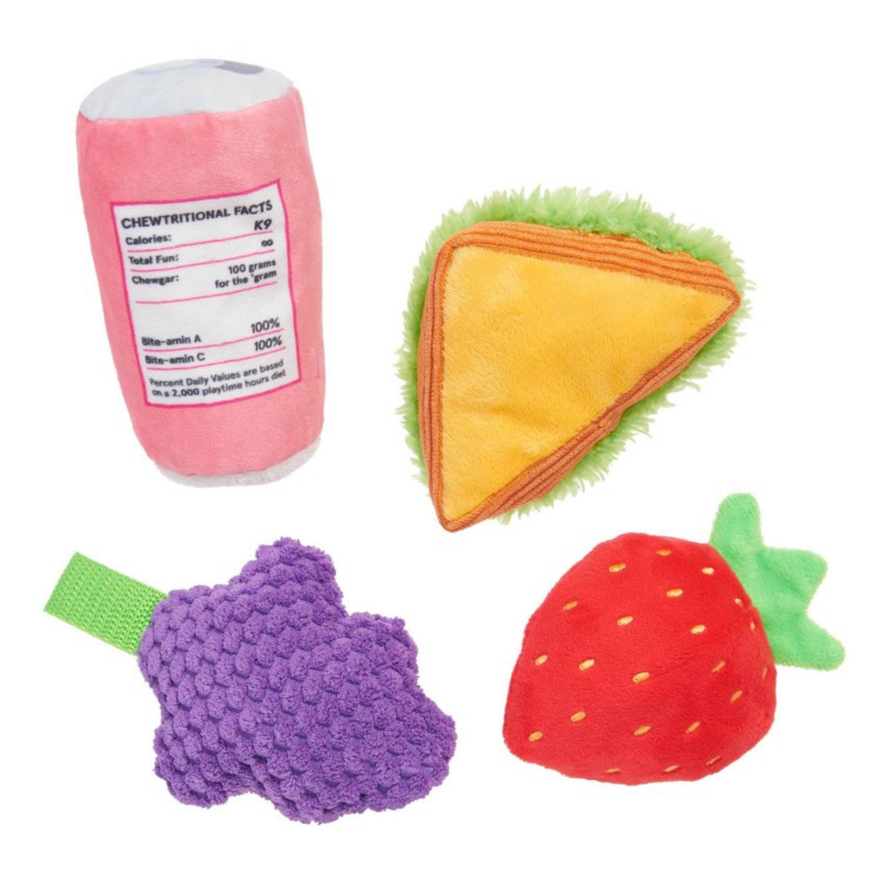 BARK Picnic in the Bark Licknic Pack Dog Plush Toy 4 Pieces