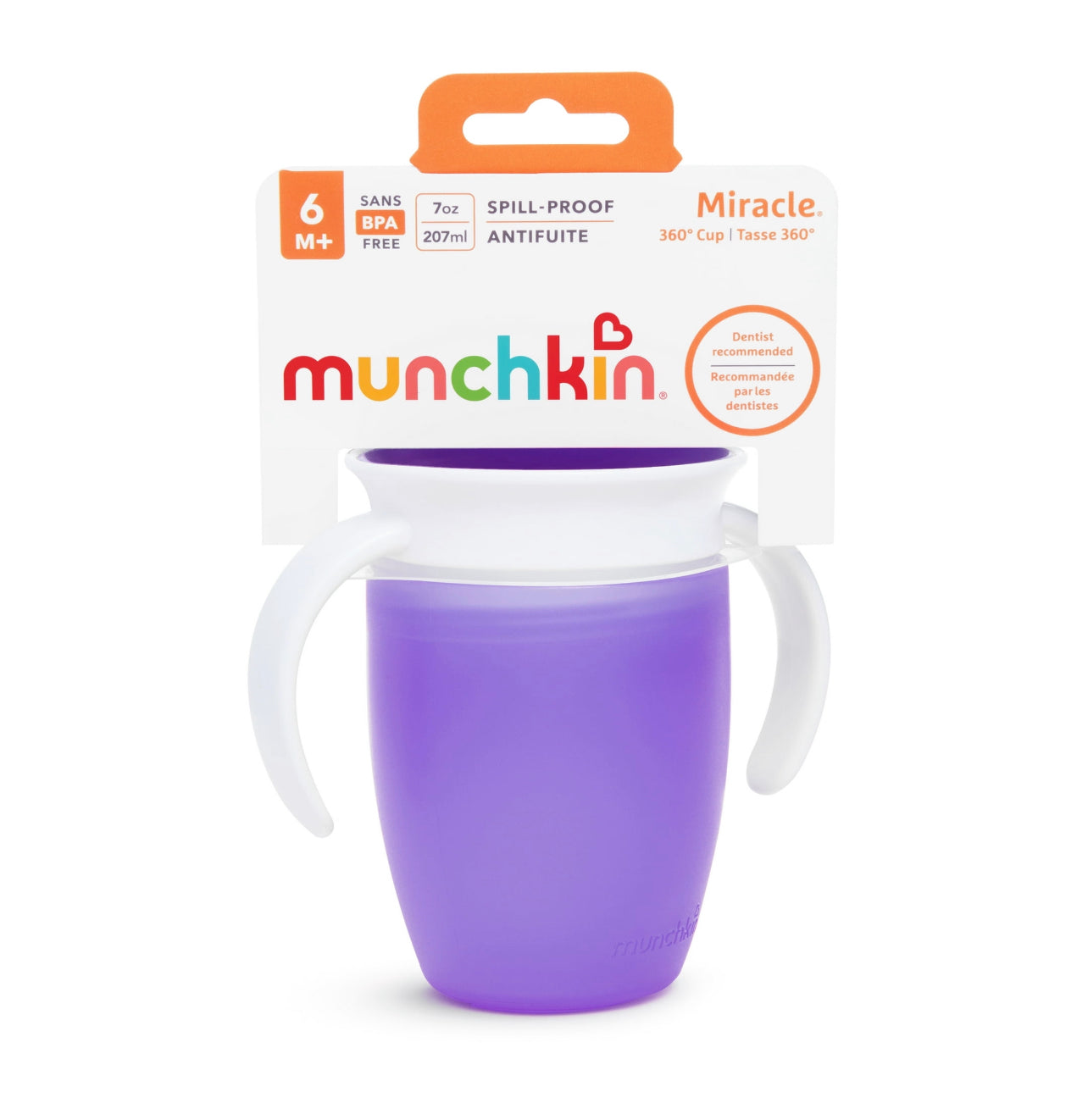 Munchkin Miracle 360˚ Trainer Spoutless Sippy Cup, 7oz, Multiple Colors