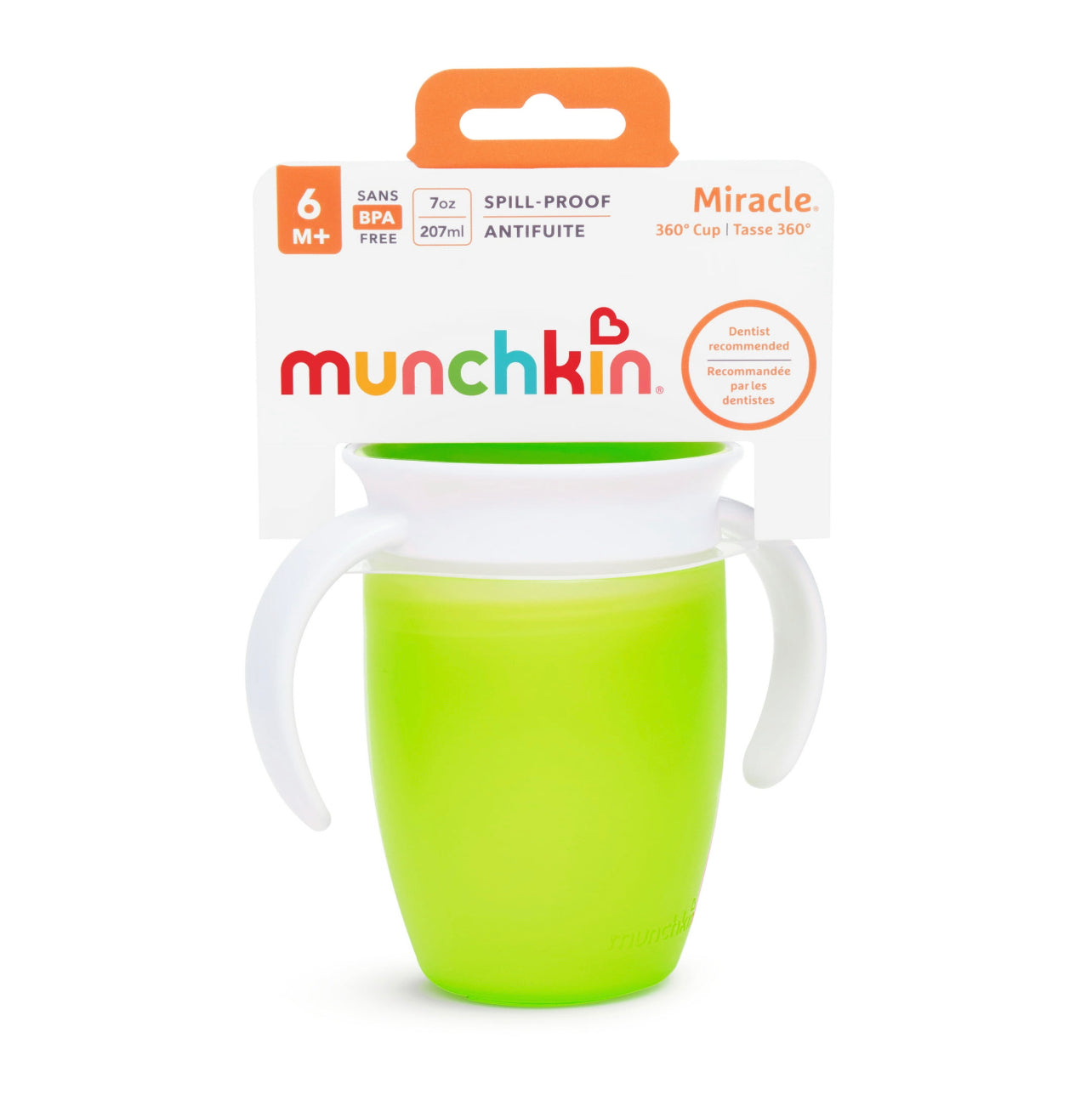 Munchkin Miracle 360˚ Trainer Spoutless Sippy Cup, 7oz, Multiple Colors