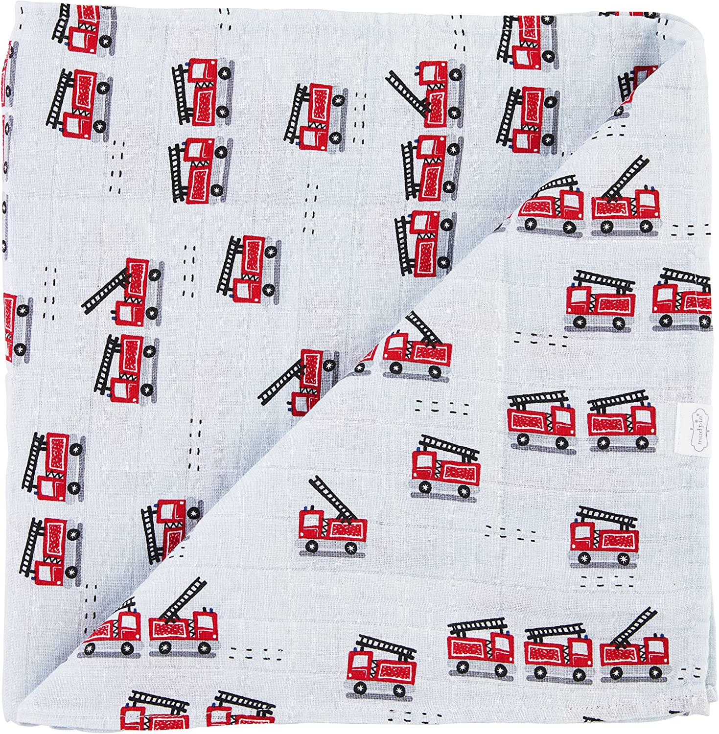 Fire Truck Muslin Swaddle Blanket by Mud Pie