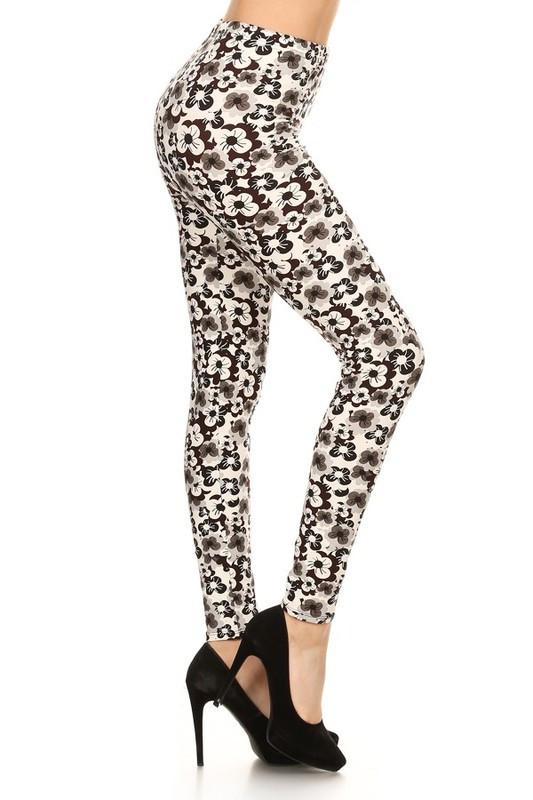 Brown Floral Buttery Soft Leggings