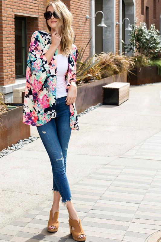 Floral Printed Kimono