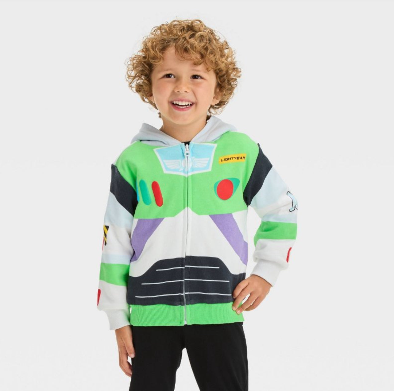 Disney Toy Story Buzz Lightyear Sherpa Cosplay Zip-up Hoodie Sweatshirt, Toddler