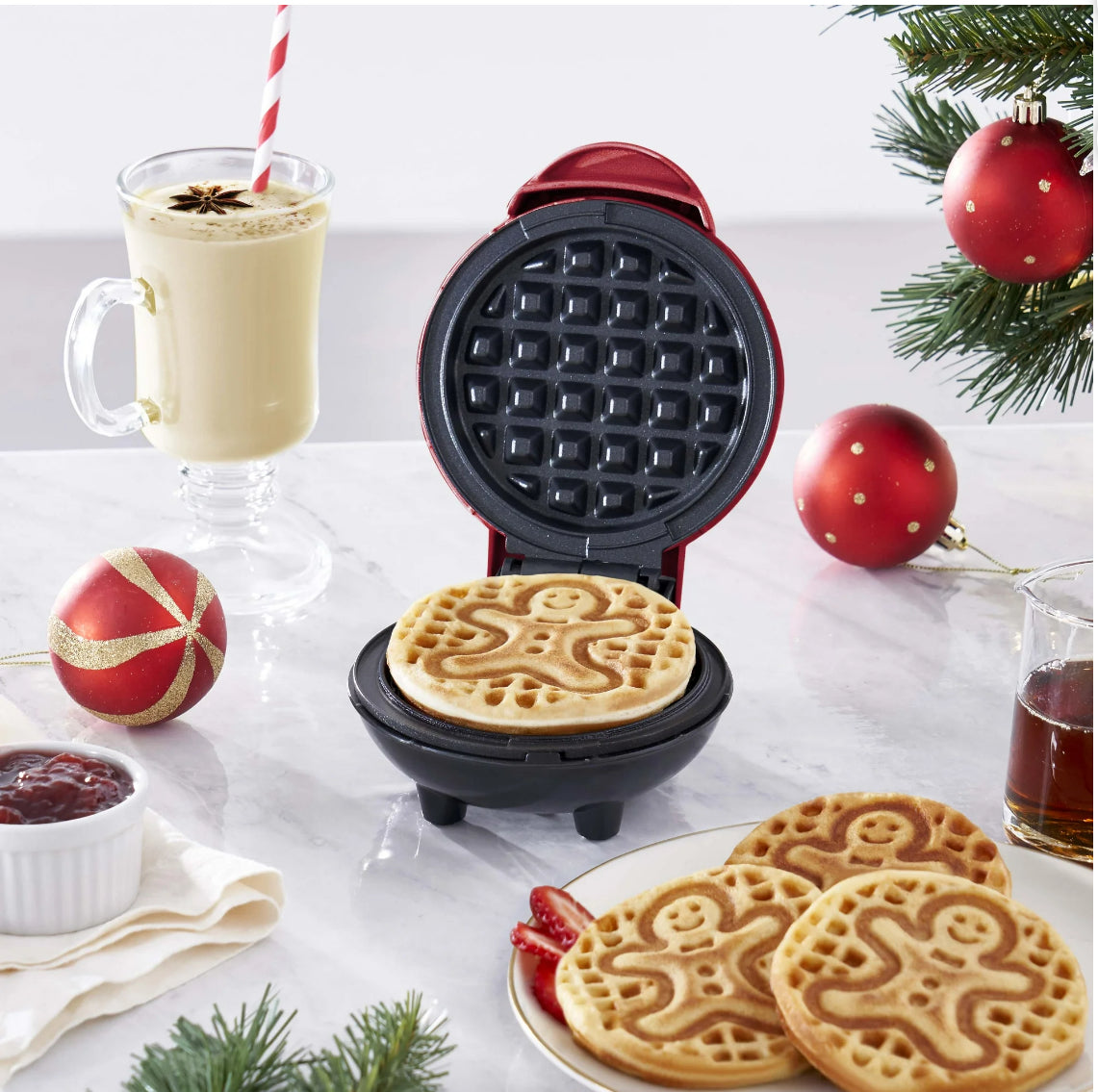 Dash Gingerbread Man Single Waffle Electric Waffle Maker, Nonstick