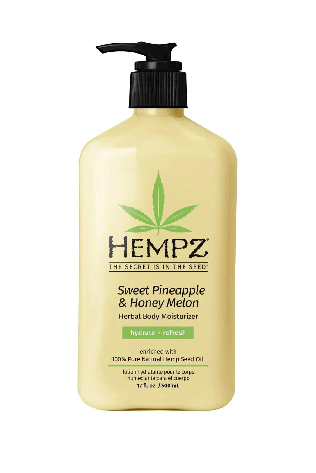 Hempz Herbal Body Lotion Hydrate + Refresh, Sweet Pineapple &amp; Honey Melon, 17 fl oz