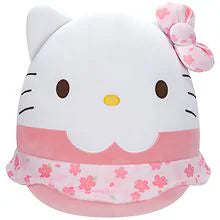 Squishmallows Sanrio Hello Kitty, Cherry Blossom Pink Floral Dress, 8&quot;