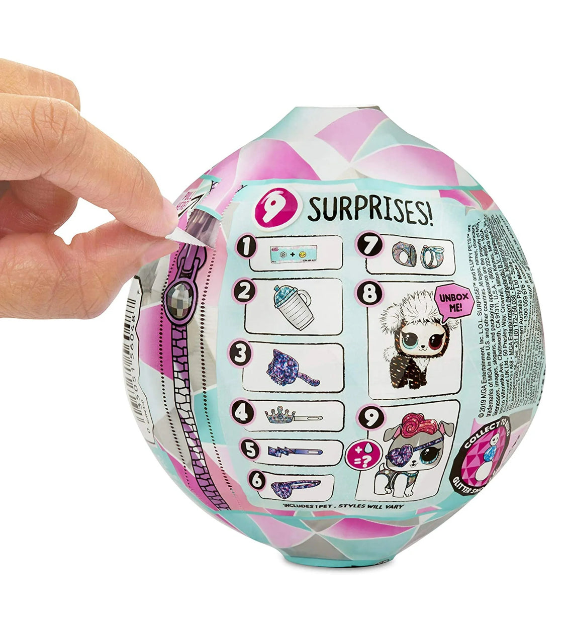 LOL Surprise Fluffy Pets Winter Disco Series with Removable Fur and 9 Surprises