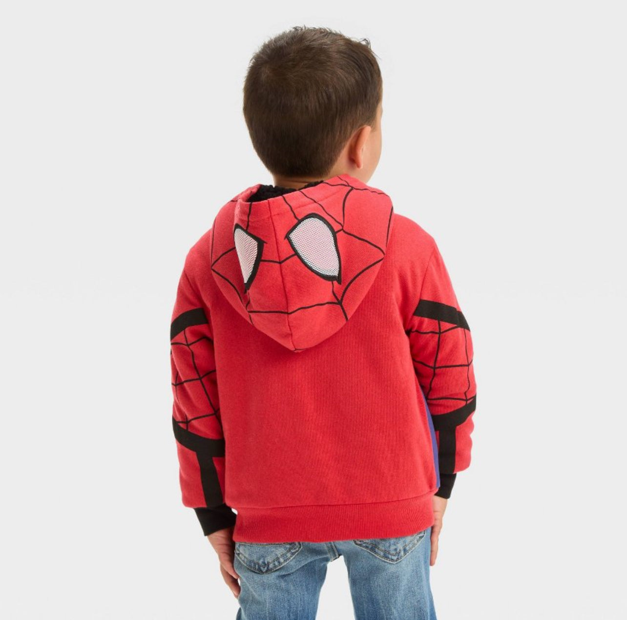 Marvel Spider-man Cosplay Sherpa Hood Zip-up Fleece Sweatshirt, Toddler