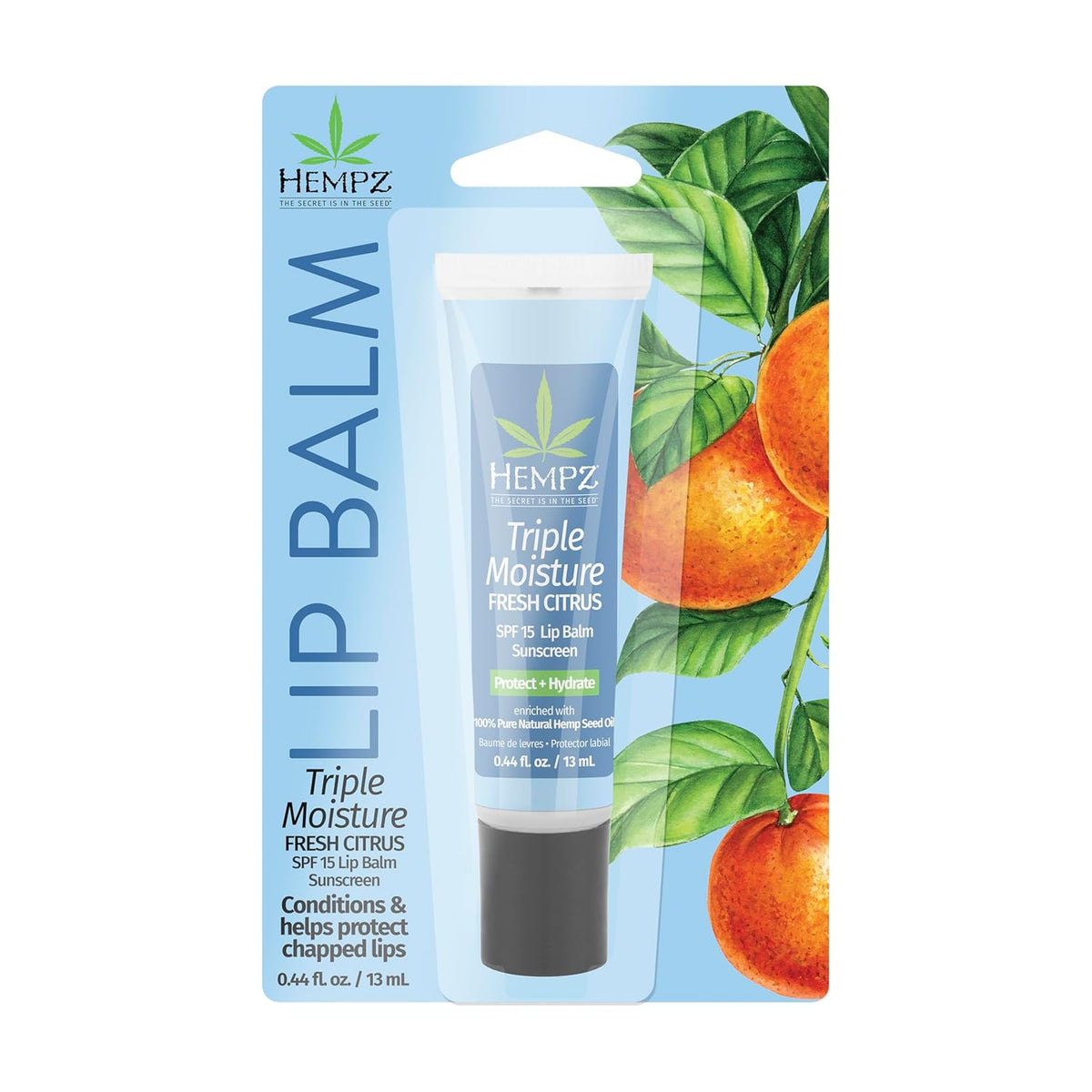 Hempz Triple Moisture Fresh Citrus Herbal Lip Balm with SPF 15