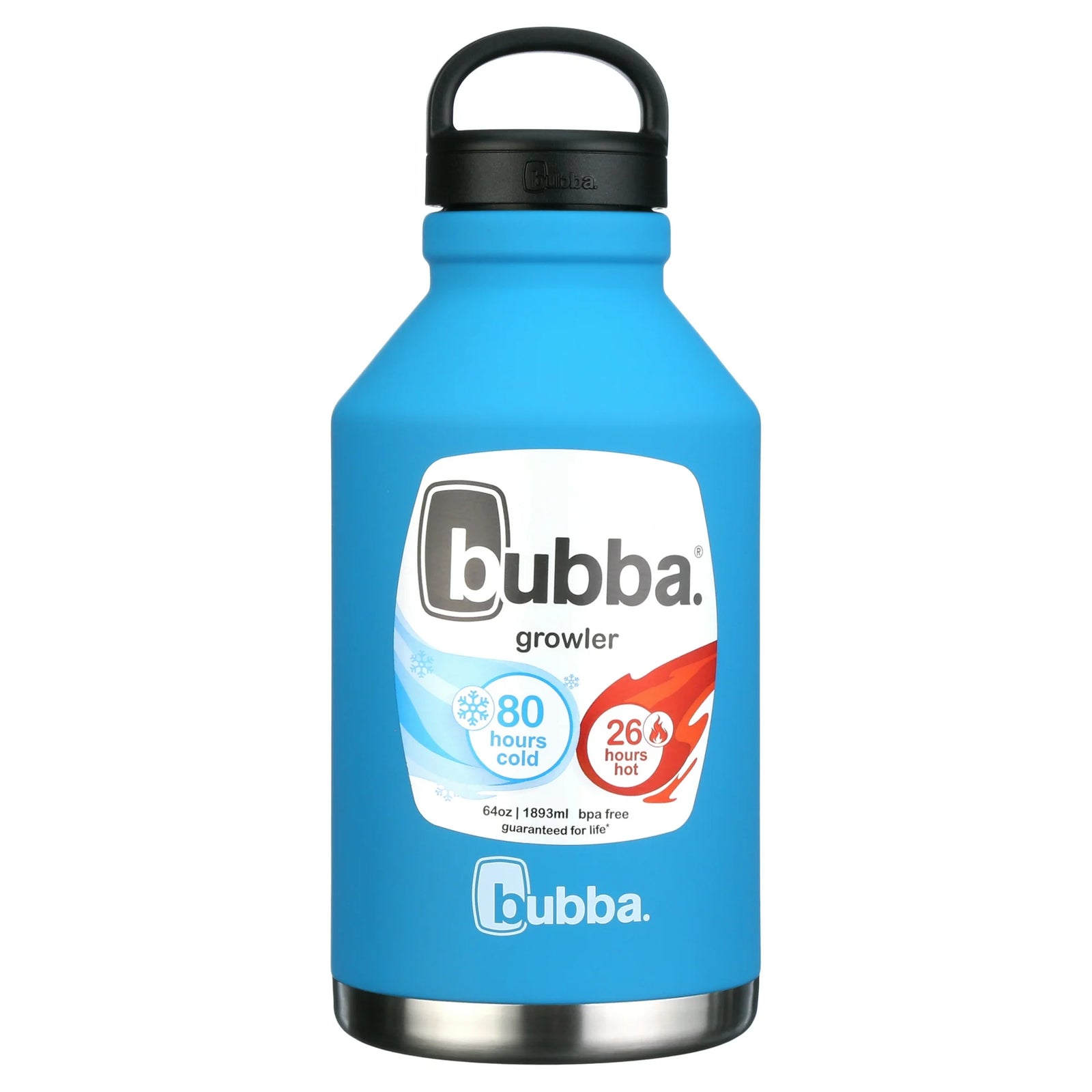 bubba Growler Stainless Steel Insulated Rubberized Wide Mouth Bottle, Blue Tutti Fruity, 64 fl oz