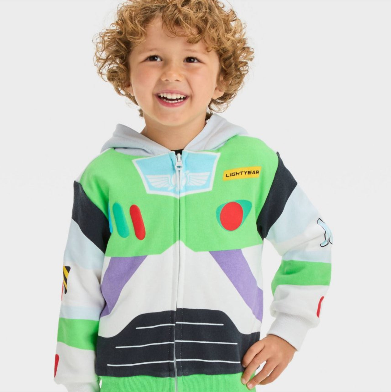 Disney Toy Story Buzz Lightyear Sherpa Cosplay Zip-up Hoodie Sweatshirt, Toddler