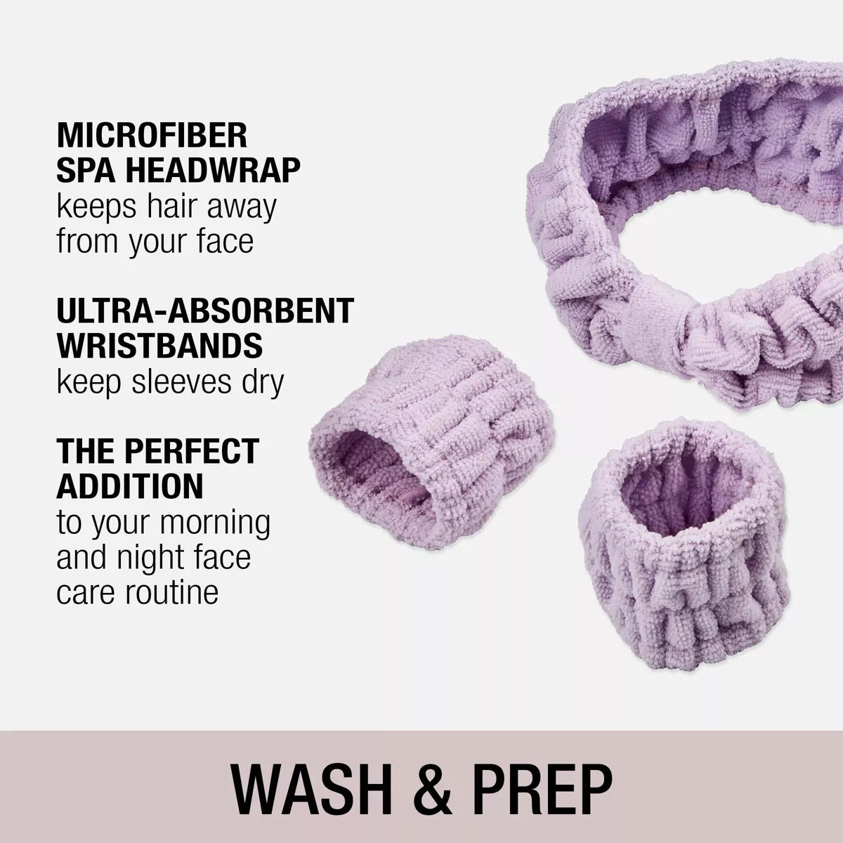 Conair 3 Piece Spa Headwrap with Wrist Band Set