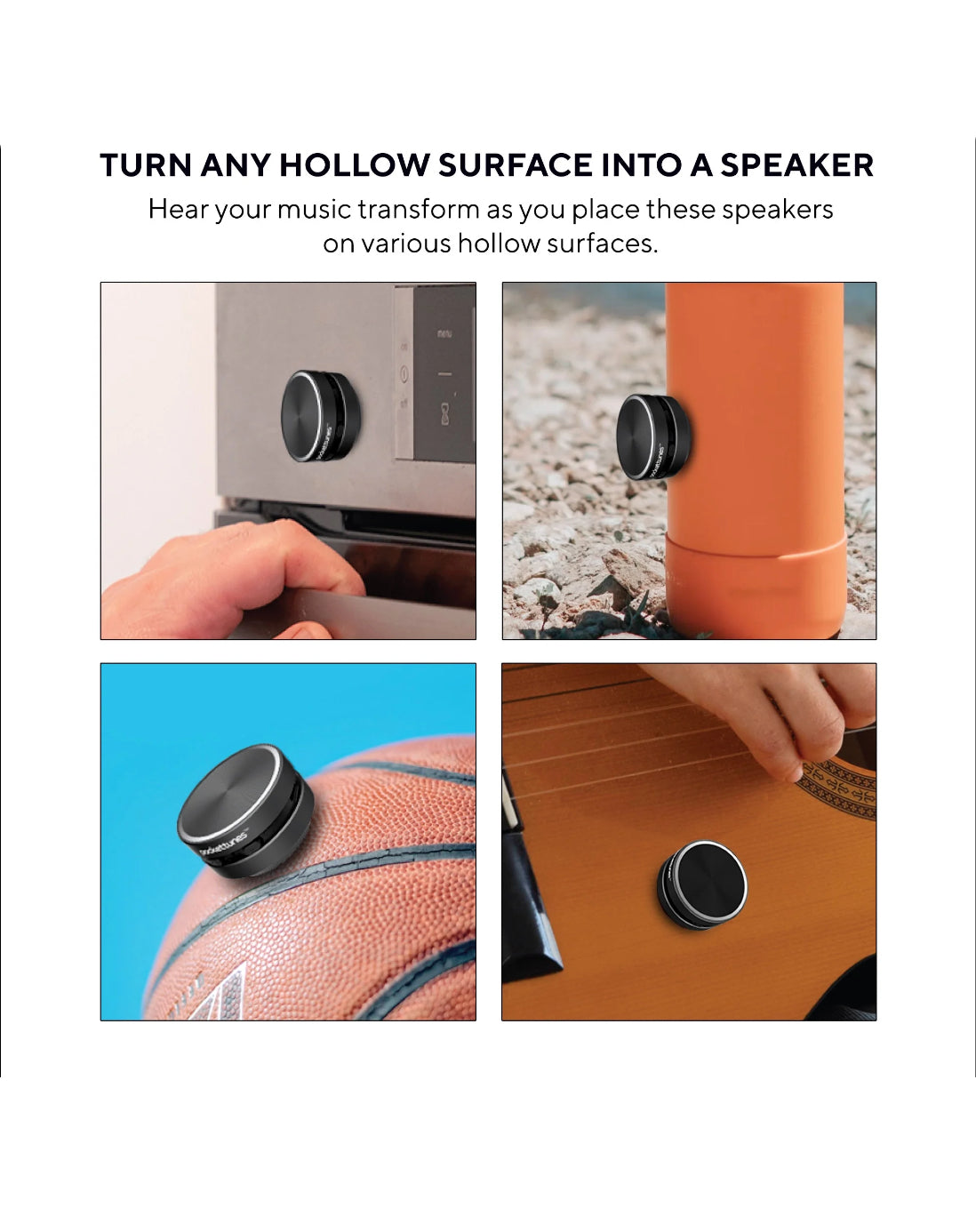 PocketTunes Instant Mini Speakers with Bluetooth Wireless Technology, Pack of 2