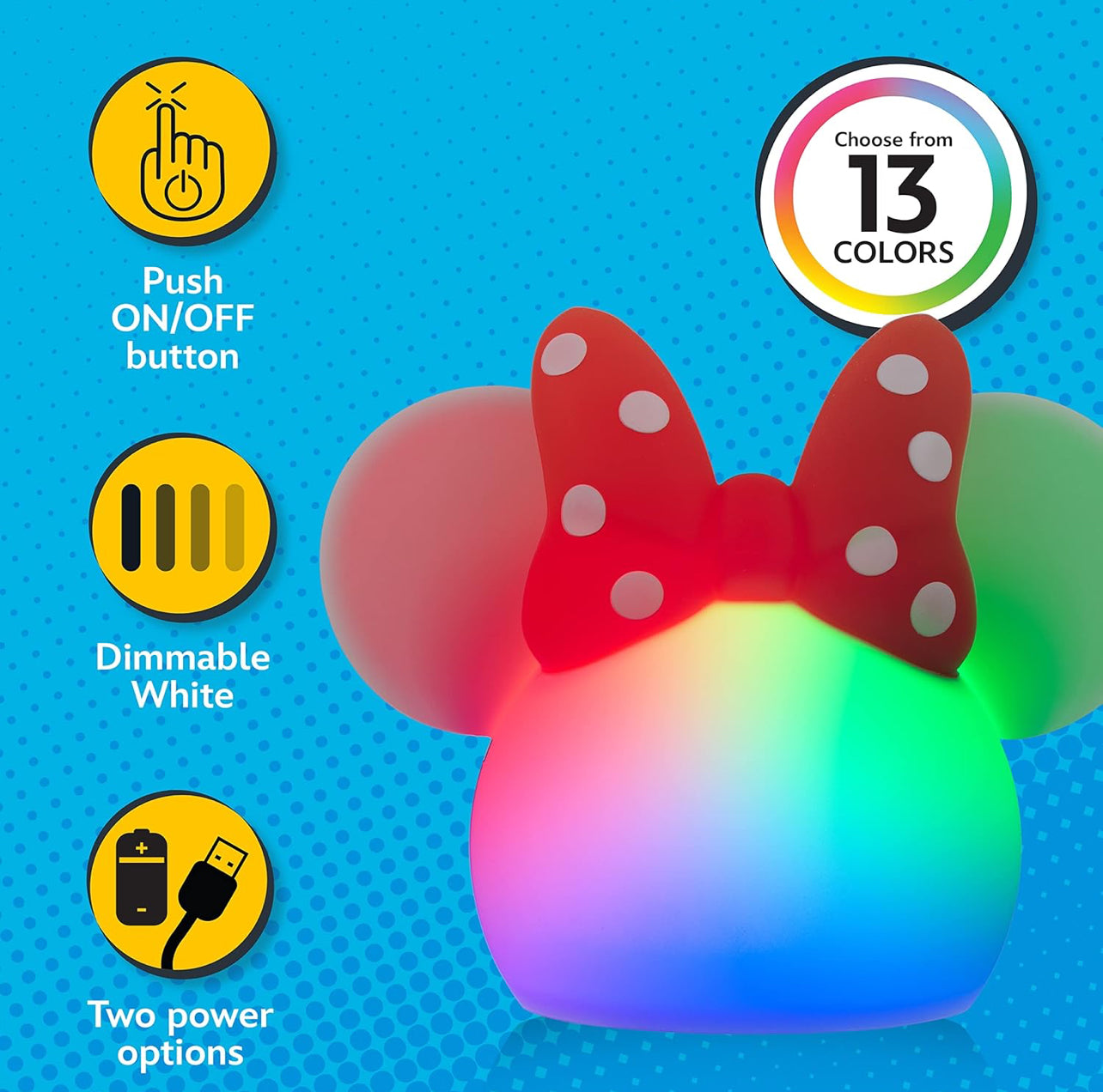 Disney Minnie Mouse Color-Changing Squishy Night Light