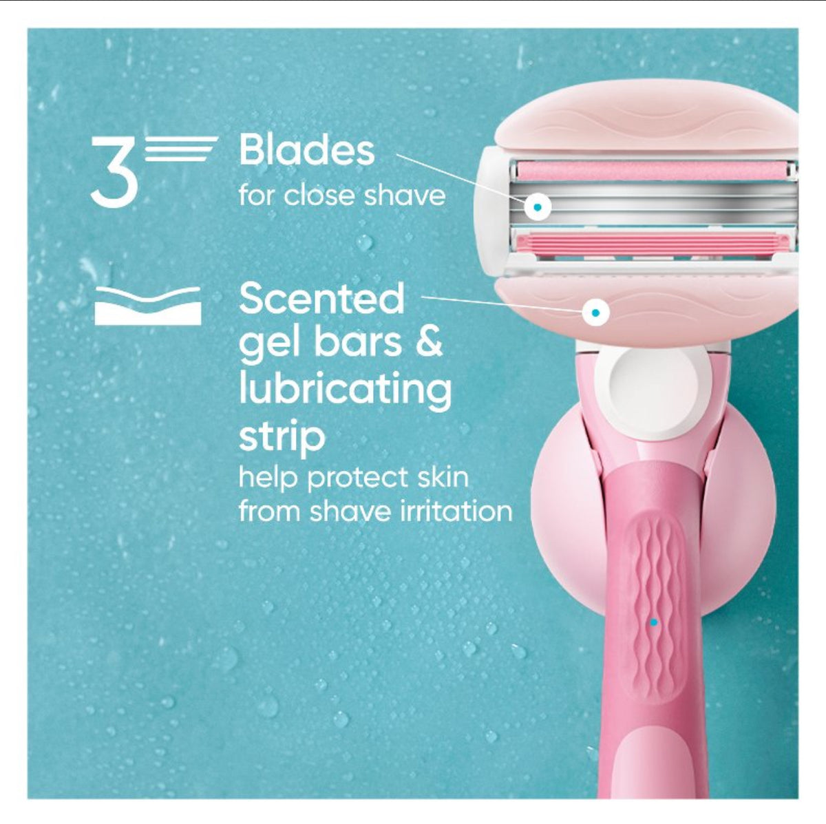 Venus ComfortGlide 3 White Tea Women&#39;s Razor Blade Refills, 4 Count