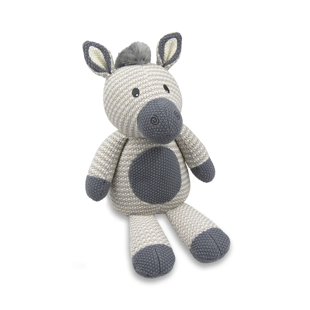Whimsical Knitted Toy, Zac Zebra by Living Textiles