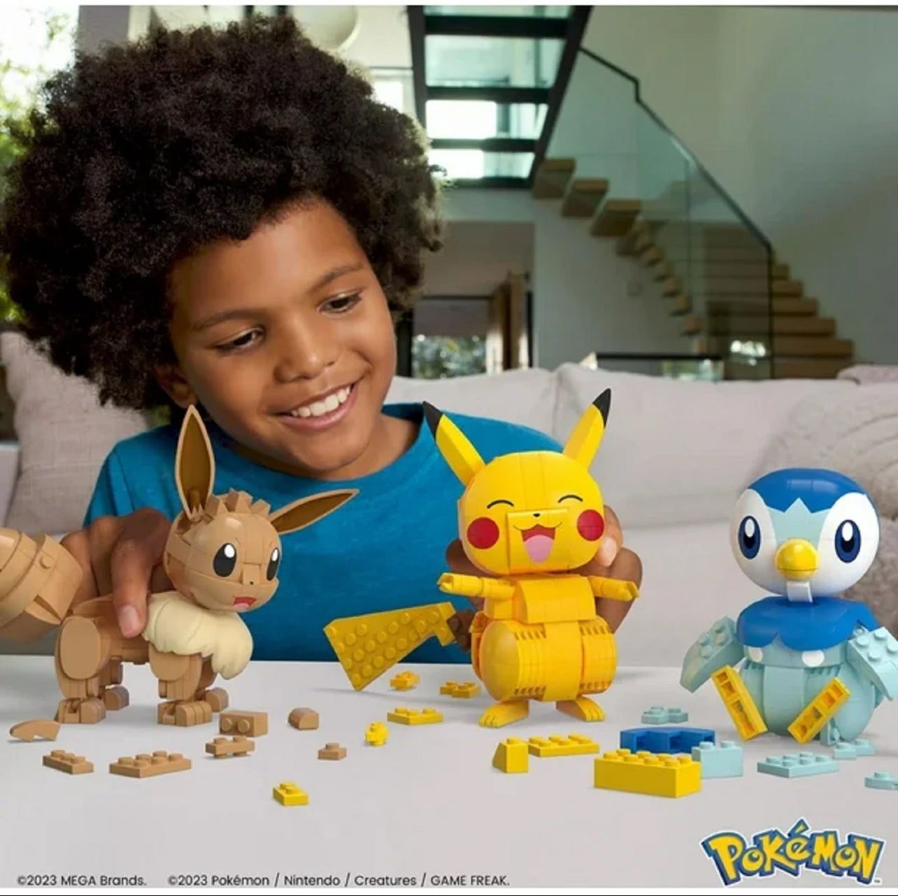 Pokemon Mega Construx Build & Show Trio Pikachu, Piplup and Eevee (583 pieces)