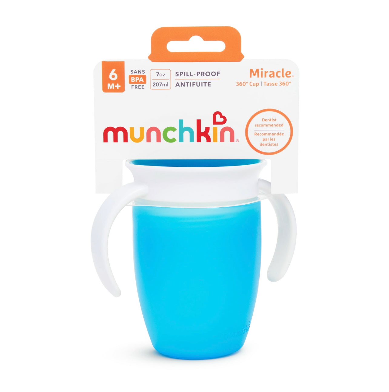 Munchkin Miracle 360˚ Trainer Spoutless Sippy Cup, 7oz, Multiple Colors