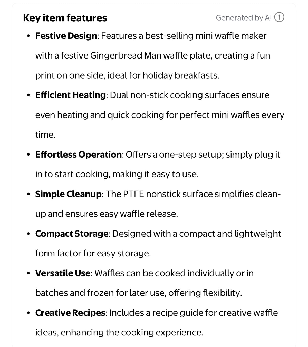 Dash Gingerbread Man Single Waffle Electric Waffle Maker, Nonstick