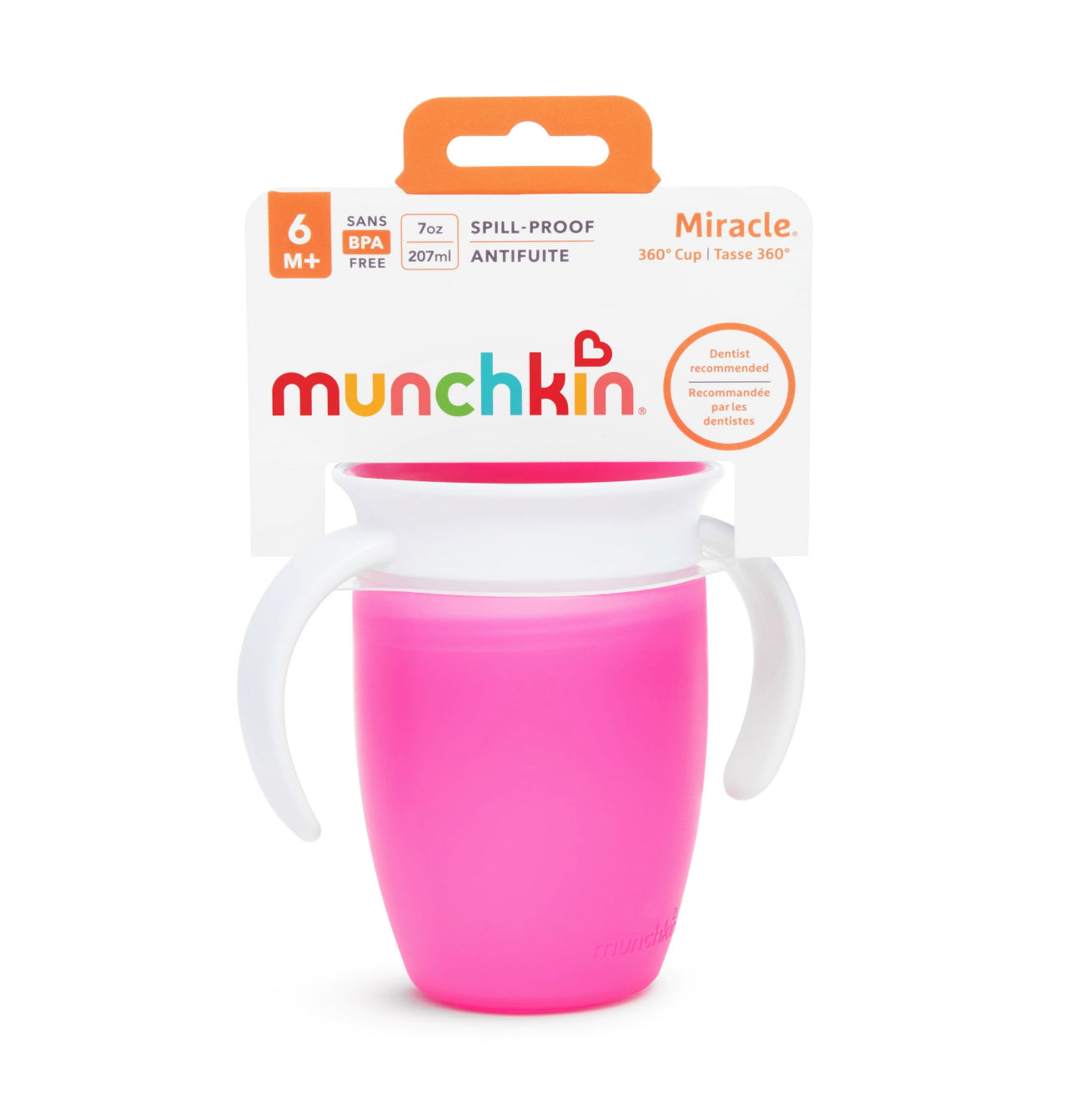 Munchkin Miracle 360˚ Trainer Spoutless Sippy Cup, 7oz, Multiple Colors