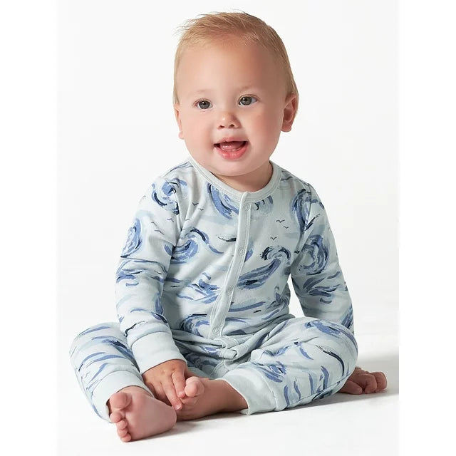 Modern Moments by Gerber Baby Boy Coveralls Blue Wave