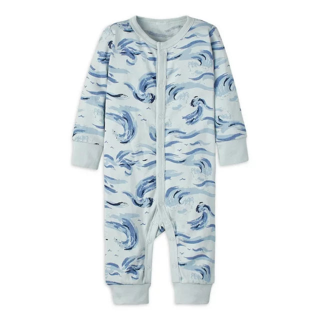 Modern Moments by Gerber Baby Boy Coveralls Blue Wave
