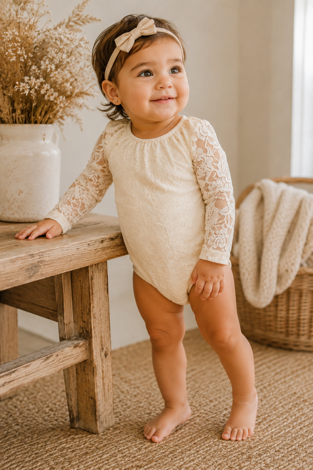 Bailey’s Blossoms Lana Lace Leotard – Cream Meringue