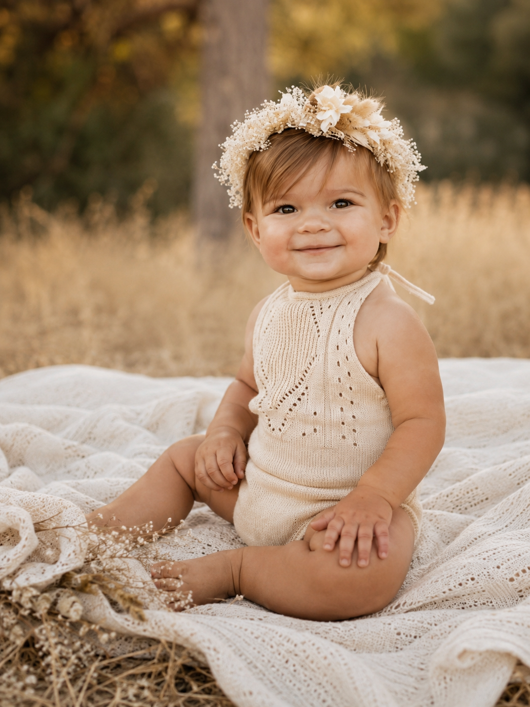 Bailey’s Blossoms Drake Crochet Halter Romper