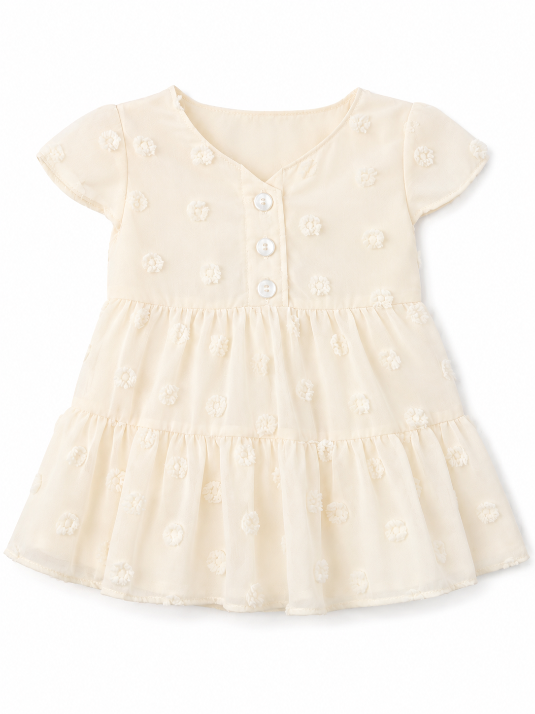 Bailey’s Blossoms Eden Short Sleeve Dot Dress – Ivory