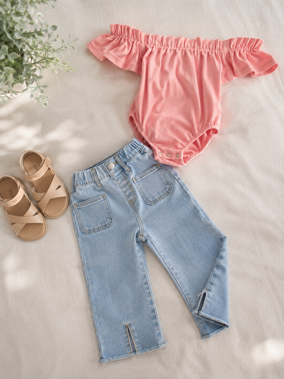 Bailey’s Blossoms Karli Cold Shoulder Flutter Sleeve Leotard – Pink