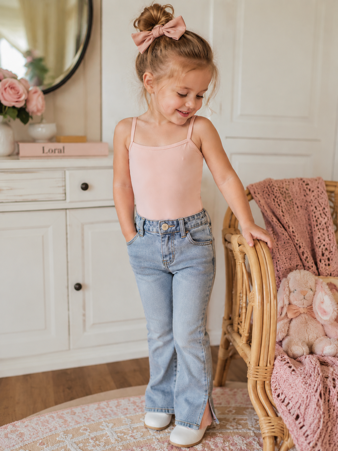 Bailey’s Blossoms Cami Leotard Bodysuit – Blush