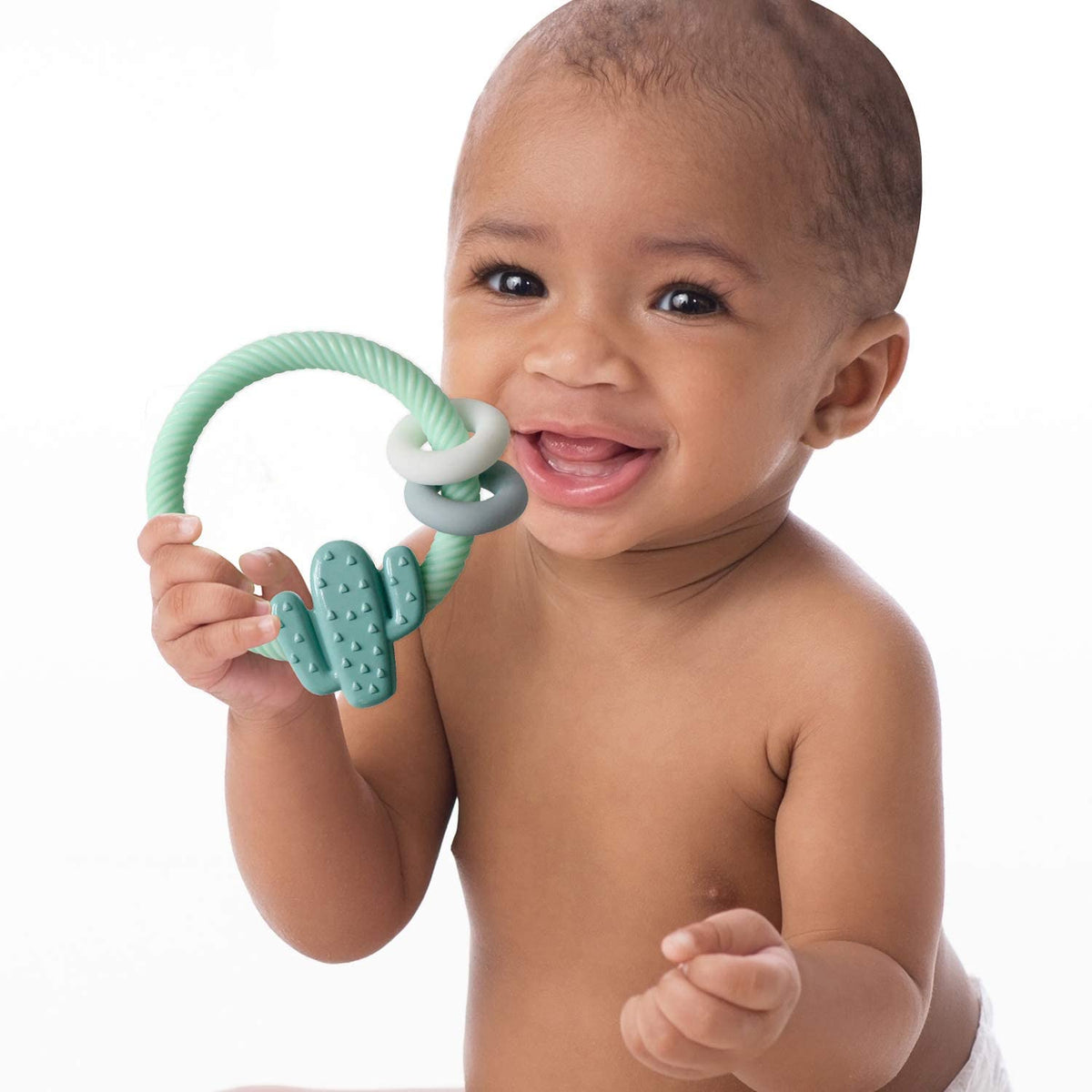 Itzy Ritzy Silicone Teether Ritzy Rattle - Catcus