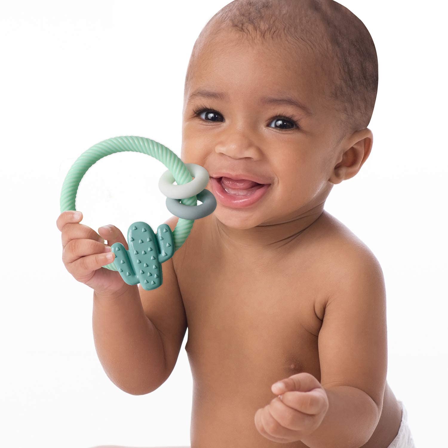 Itzy Ritzy Silicone Teether Ritzy Rattle - Catcus