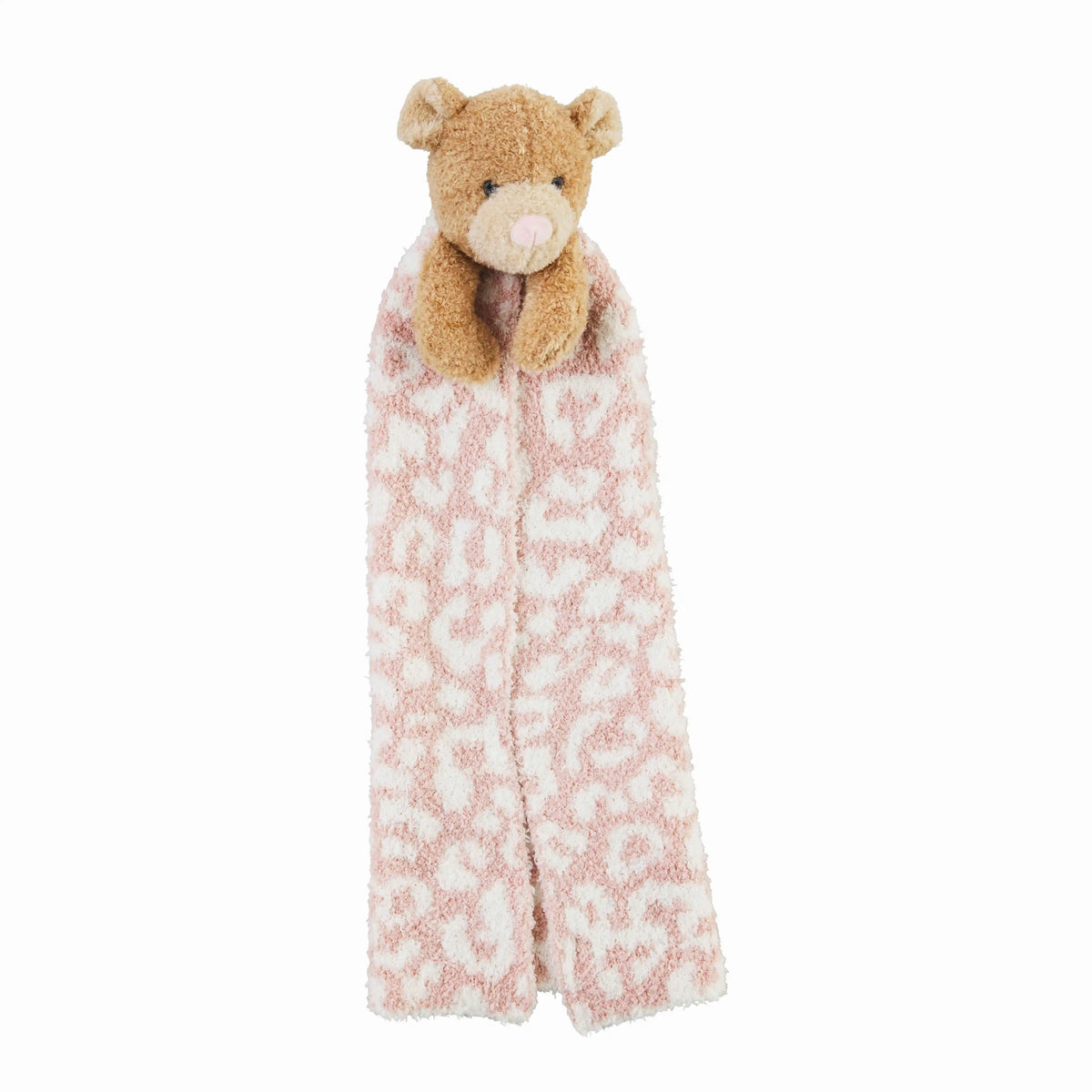 Pink Leopard Bear Lovey Blanket by Mud Pie