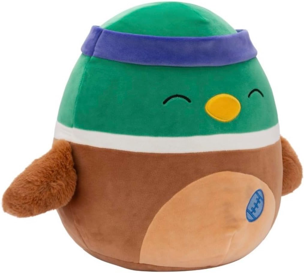 Squishmallows 12" Avery Mallard Duck with Sweatband and Rugby Ball Medium Plush