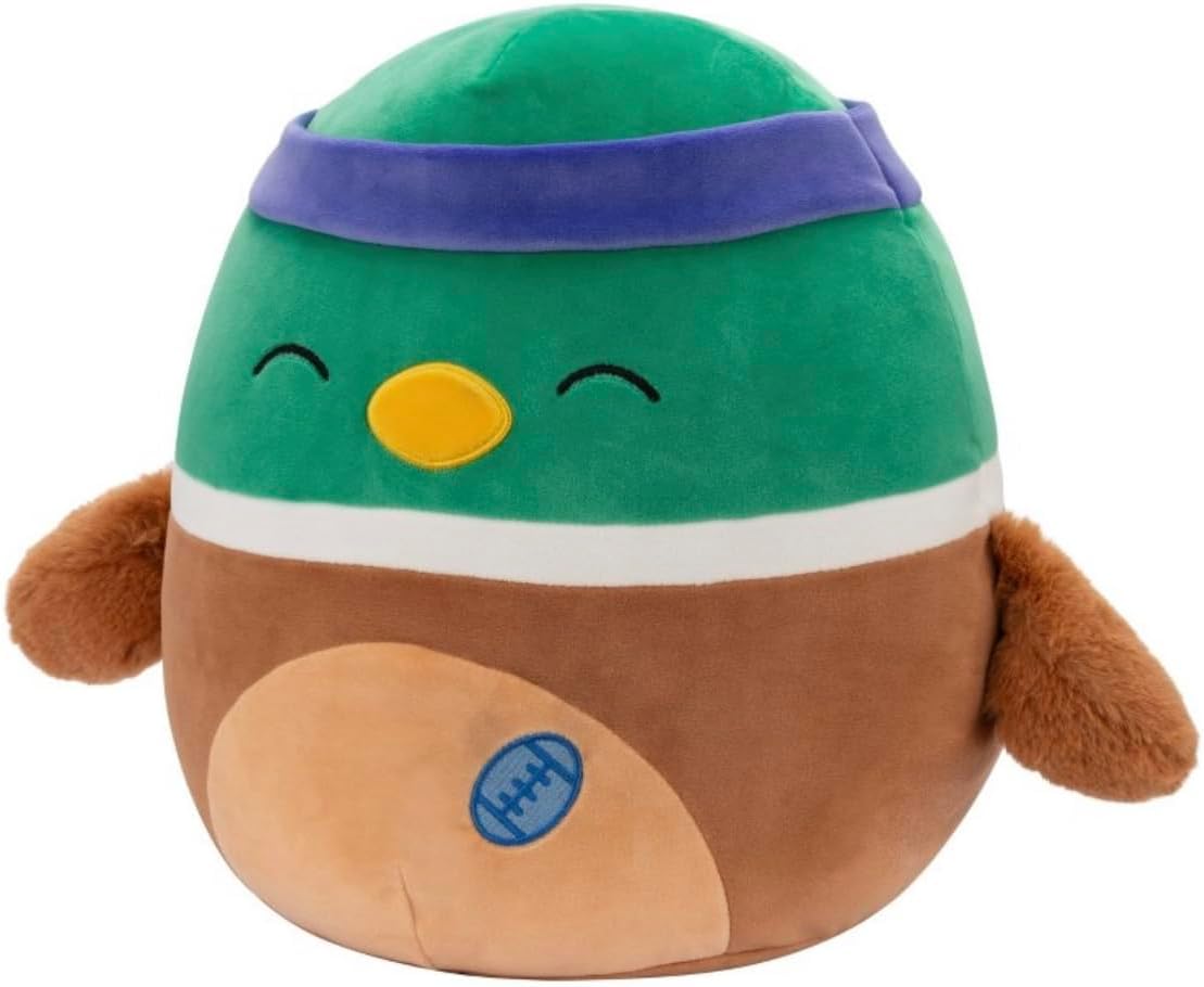 Squishmallows 12" Avery Mallard Duck with Sweatband and Rugby Ball Medium Plush