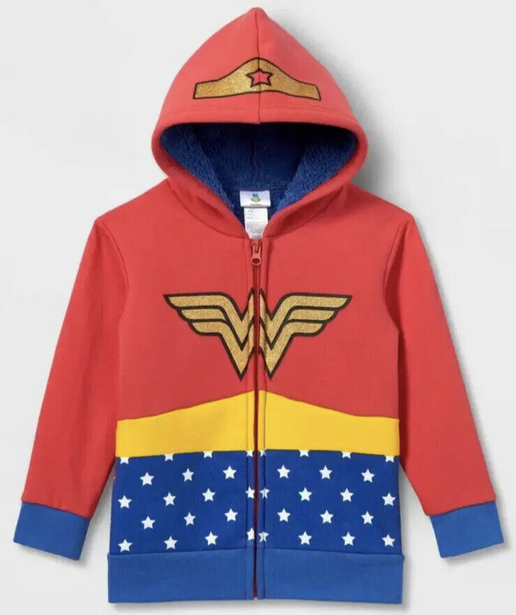 Wonder Woman Zip-Up Sherpa Sweatshirt for Girls
