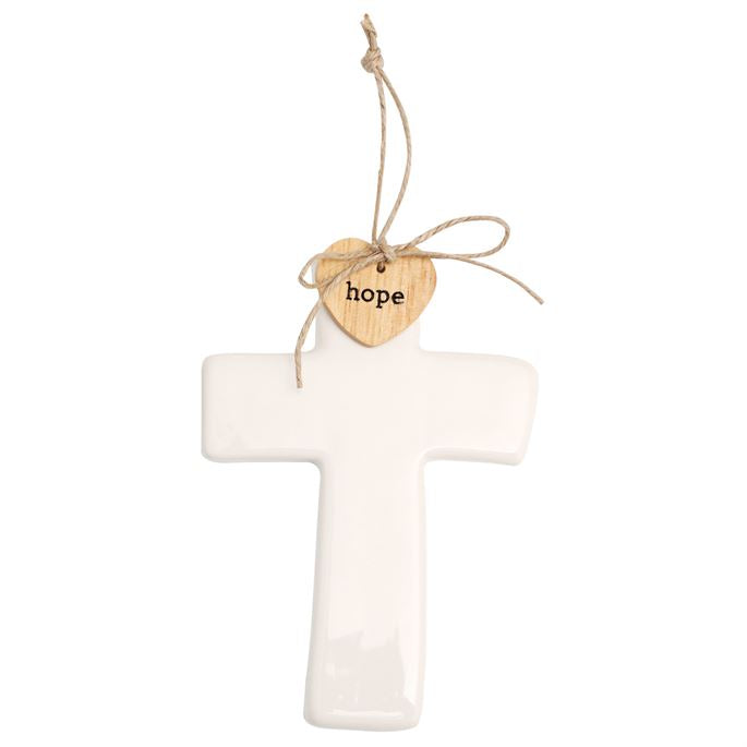 Ceramic Cross Sentiment Decorative Ornament