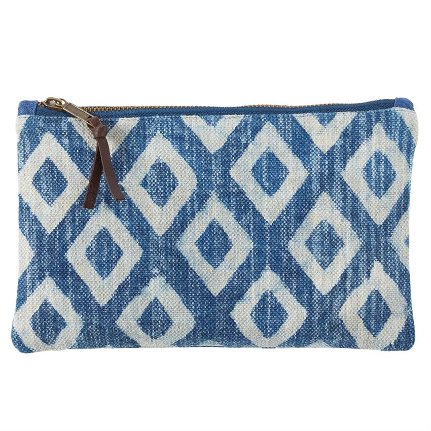 Dhurrie Cotton Diamond Print Porto Pouch