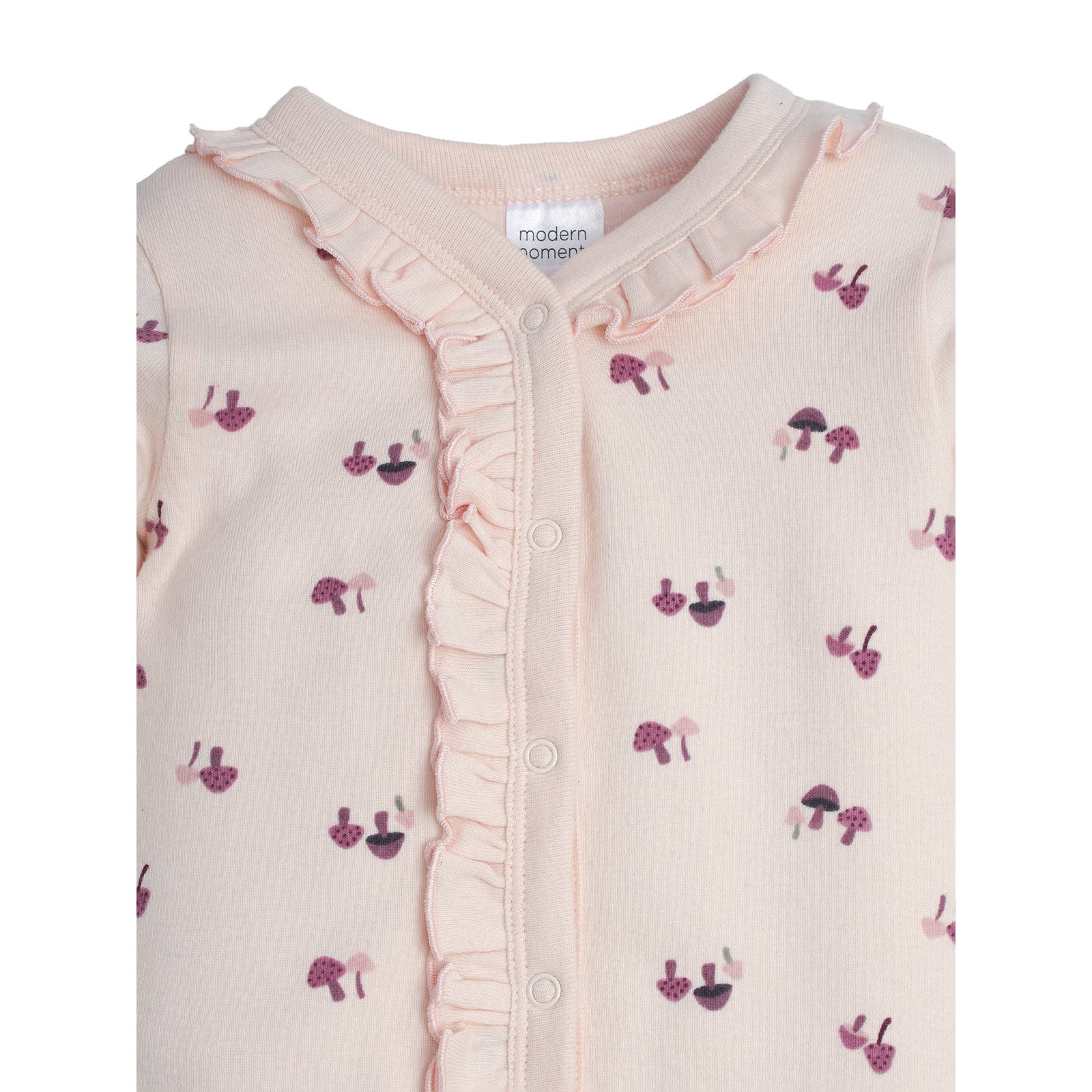 Modern Moments by Gerber Baby Girl Coveralls Pink Mushrooms
