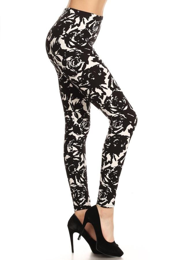 Free People | Pants & Jumpsuits | Free People Movement Black And White  Floral Leggings | Poshmark
