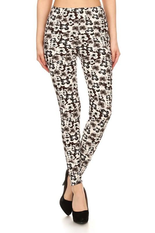 Brown Floral Buttery Soft Leggings