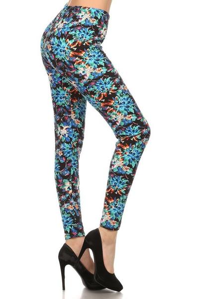 Burst of Color Floral Buttery Soft Leggings Loral Boutique