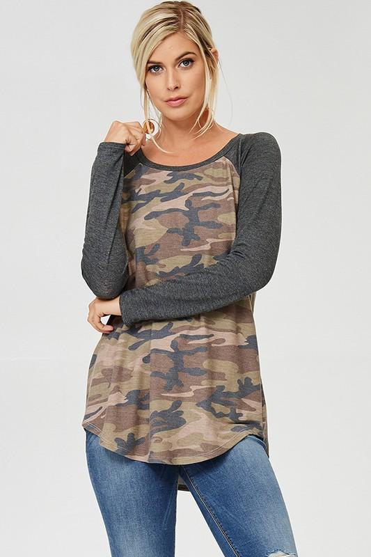 Camo Tunic Top