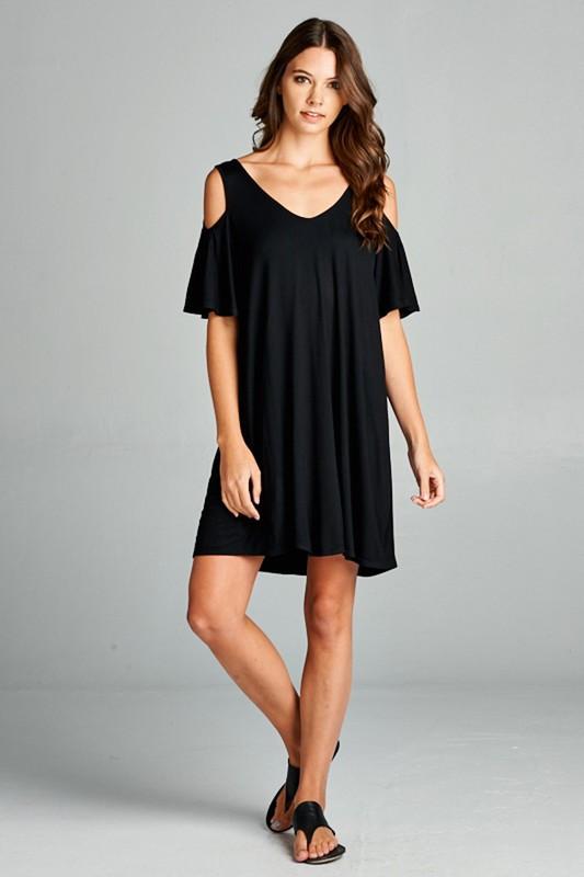 Cold Shoulder Ruffle Dress
