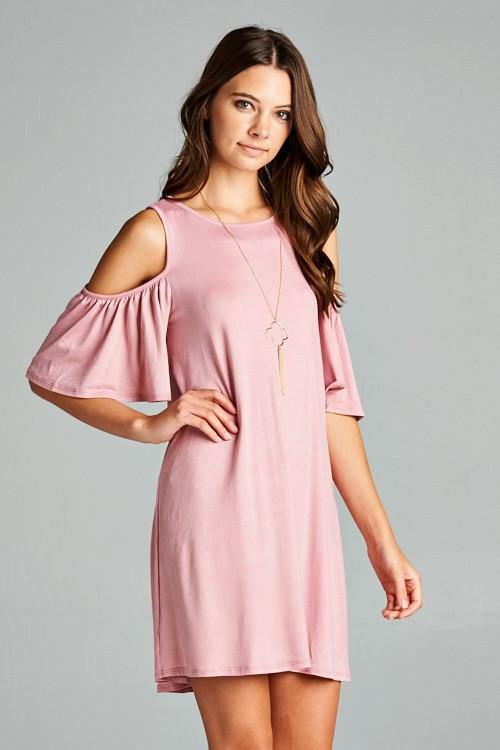 Cold Shoulder Ruffle Dress