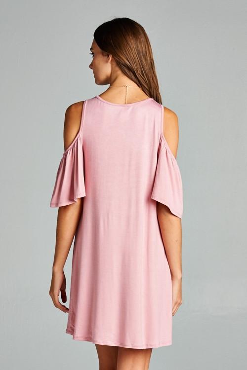 Cold Shoulder Ruffle Dress